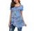 Jouica Women's Short Sleeve Casual Scoop Neck Button Side Shirt Blouse Tunic Top
