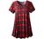 MONNURO Womens Plus Size Short Sleeve V Neck Button Basic Tunic Tops Summer Swing Shirts Blouses for Leggings