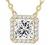 PAVOI 14K Gold Plated Post Faux Diamond Round Solitaire Pendant Halo Necklace | Gold Necklace for Women | Slider Adjustable