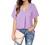 Timeson Women's V Neck Chiffon Blouse Ruffle Sleeve Ladies Work Shirts