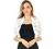 Allegra K Women's Elegant Ruffle Collar Crop Cardigan Sheer Floral Lace Shrug Top