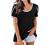 Womens Tops V Neck Summer Petal Sleeve Dandelion Printed Casual Tshirts Floral Fashion Loose Graphic Tee Tops Blouses