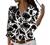 Women V Neck Button Down Shirts Fashion Animal Printed Long Sleeve Collared Blouse Loose Pockets Vacation T-Shirt Tops