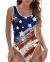 color cosplayer American Flag One Piece Print Swimsuits for Women Sexy Tummy Control High Waisted Swimwear Bathing Suit