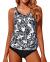 Yonique Womens Blouson Tankini Swimsuits Ladies Tribal Bathing Suits 2 Piece Athletic Swimwear