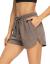 THANTH Womens 3" Yoga Shorts Elastic Waist Comfy Cotton Lounge Pajamas Workout Running Terry Jersey Shorts with Pockets