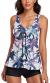Modest Tankini Swimsuits for Women Two Piece Bathing Suits Floral Print Tank Top with Boyshorts Tummy Control Swimming Suits