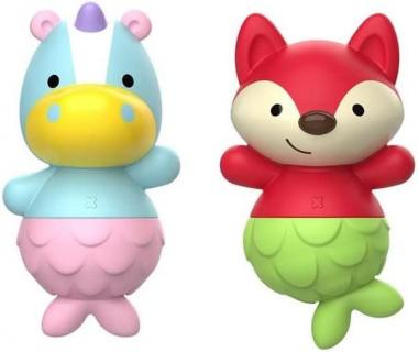 Skip Hop Baby Bath Toy, Zoo Mix & Match Flippers, Unicorn/Fox