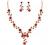 BriLove Women's Wedding Jewelery Leaf Cluster Flower Crystal Dangle Earrings Pendant Necklace Set for Bridal