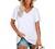 Angerella Summer Tops for Women Casual V Neck T Shirts Short Sleeve Tunic Tops Loose Fit