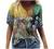 Women's Summer Short Sleeve Tunic Tops V Neck Colorful Floral Printed Tees Shirt Casual Comfy Blouses Tops