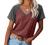 Women Tops Short Sleeve Color Block T-Shirts Tees Raglan Casual Loose Fit Tunic Tops