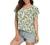 VIISHOW Women's Summer Casual Rolled Cuff Zip Half Placket Chiffon Short Sleeve Top Blouses