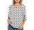 Womens Tops Summer 3/4 Sleeve Chiffon Blouse Loose Casual Elegant Ladies Office Work Shirts Loose Flowy Tshirts Top
