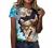 Womens T-Shirt Casual Dressy Floral Printed Short Sleeve Funny Graphic Tee Shirts Summer Cute Loose Blouse Tops