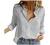 Button Down Shirts for Women V Neck Casual Work Formal Plain Tops Long Sleeve Blouse Trendy Print Collared Tunic Top