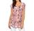 Furnex Women's Short Sleeve Tunic Shirt Pleated Mesh Blouses Summer Floral Tops