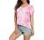 VIISHOW Women's Summer Casual Rolled Cuff Zip Half Placket Chiffon Short Sleeve Top Blouses