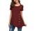 Jouica Women's Short Sleeve Casual Scoop Neck Button Side Shirt Blouse Tunic Top