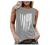 Women's Patriotic Shirt USA Flag Letters Print Sleeveless Tank Top Summer Casual Crewneck 4th of July Graphic Tee Tops