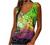 Women's Scoop Neck Casual Sleeveless Shirts Vintage Aesthetic Printing Zipper Plunge Summer Tank Tops and Blouses