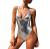 YAUASOPA Sexy Liquid Metallic Glitter One Piece Push Up Swimsuit Female Shiny Solid High Cut Beachwear