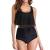 Smooto Tummy Control Swimsuits for Women Swimsuit Two Piece Sunflower Print Retro High Waist Bikini Set Tankini Swimsuit