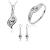 Pmmqrrkuu Women 5Pc Sets&3Pc 925 Sterling Silver Jewelry Necklace Earrings Bracelet Set Plated Chain Necklace Heart Earrings Studs Diamond