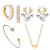 Pmmqrrkuu Women 5Pc Sets&3Pc 925 Sterling Silver Jewelry Necklace Earrings Bracelet Set Plated Chain Necklace Heart Earrings Studs Diamond