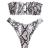 ZAFUL Women's Strapless Ribbed Tie Back Ruffle Cutout Bandeau Bikini Set Swimsuit