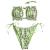 ZAFUL Women's Strapless Ribbed Tie Back Ruffle Cutout Bandeau Bikini Set Swimsuit