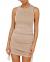 BTFBM Women Sleeveless Bodycon Ruched Short Dress Side Drawstring Solid Crew Neck Casual Summer Tank Shirt Mini Dresses