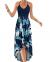 KILIG Women's V Neck Sleeveless Casual Summer Sundresses Asymmetrical Patchwork Floral Maxi Dresses