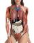 color cosplayer American Flag One Piece Print Swimsuits for Women Sexy Tummy Control High Waisted Swimwear Bathing Suit