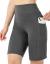 ChinFun Women's 10" High Waist Yoga Shorts Athletic Workout Running Lounge Bermuda Shorts with Pockets