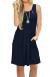 AUSELILY Women's Sleeveless Pleated Tank Empire Waist Casual Dress with Pockets Knee Length