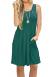 AUSELILY Women's Sleeveless Pleated Tank Empire Waist Casual Dress with Pockets Knee Length