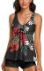 Modest Tankini Swimsuits for Women Two Piece Bathing Suits Floral Print Tank Top with Boyshorts Tummy Control Swimming Suits