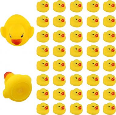 LUTER 36Pcs Rubber Ducky Bath Toy Float and Squeak Mini Small Yellow Ducks Bathtub Toys for Kids Shower Birthday Party Supplies