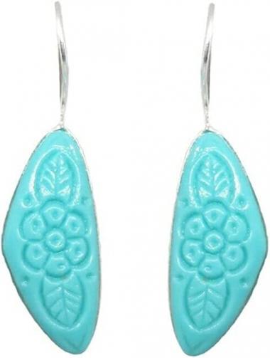 Indian Bollywood Jewelery Women Silver Oxidised Long Earrings Jhumki Sky Blue