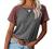 Women Tops Short Sleeve Color Block T-Shirts Tees Raglan Casual Loose Fit Tunic Tops
