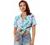 Allegra K Women's Hawaiian Shirts Leaves Printed Short Sleeve Tropical Button Down Shirt