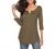 THANTH Womens Shirts Casual Tee V Neck 3/4 Sleeve Button up Loose Fits Tunic Tops Blouses