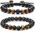 Lava Rock Bracelet - 8mm Stone Tiger Eye Bracelet Lava Rock Bracelet , Stress Relief Yoga Beads Adjustable Bracelet Anxiety Aromatherapy Essential Oil Diffuser Healing Lava Bracelet for Men Women