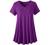MONNURO Womens Plus Size Short Sleeve V Neck Button Basic Tunic Tops Summer Swing Shirts Blouses for Leggings