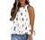 Womens Summer Tops 2022 High Neck Summer Boho Floral Halter Tank Tops Babydoll Ruffled Flowy Sleeveless Shirts Blouses