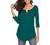THANTH Womens Shirts Casual Tee V Neck 3/4 Sleeve Button up Loose Fits Tunic Tops Blouses