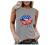 Women's Patriotic Shirt USA Flag Letters Print Sleeveless Tank Top Summer Casual Crewneck 4th of July Graphic Tee Tops