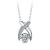 T400 925 Sterling Silver Pendant Necklace Dancing Diamond Stone Cubic Zirconia Gift for Women Teen Girls