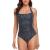 Smismivo Tummy Control Swimwear Halter One Piece Slimming Vintage Retro Swimsuit Womens Ruched Push Up Bathing Suit